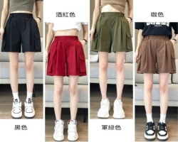 美式工裝冰絲短褲