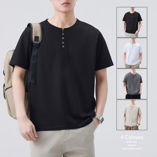 美式亨利領短袖