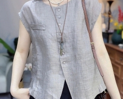 法式復古亞麻衫