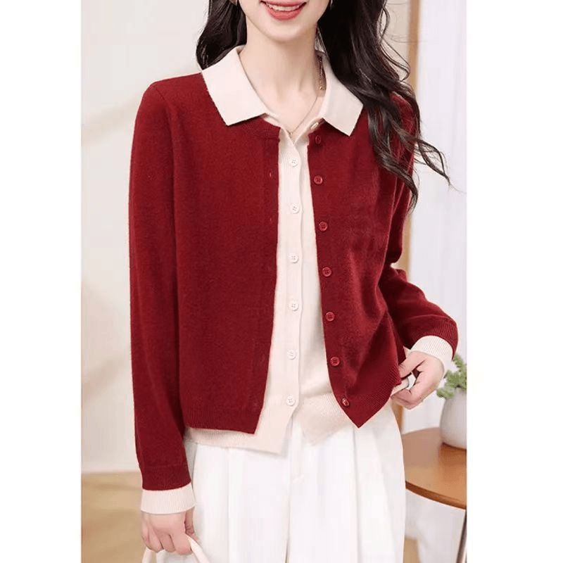 假兩件針織開衫